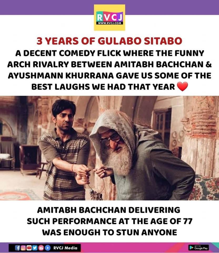 3 Years of Gulabo Sitabo!

#gulabositabo #amitabhbachchan #ayushmannkhurrana #shoojitsircar #bollywood #rvcjmovies @SrBachchan @ayushmannk