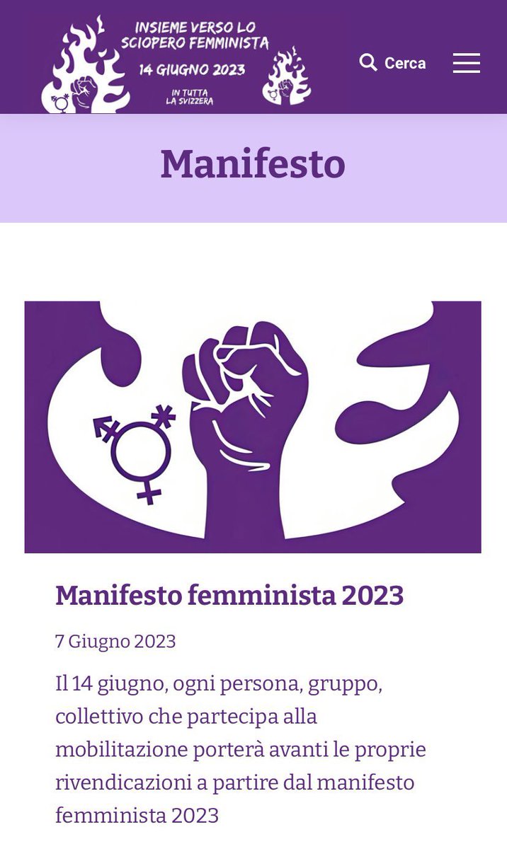 BuffaMt's tweet image. La NATURA ha creato delle DIFFERENZE fra gli uomini ma la CIVILTÀ le ha INCREMENTATE

Dichiara il tuo sostegno Rtw Please 

#14GIUGNO2023💜

Dall’importante mobilitazione del 14 giugno 1991 e del 2019 in Svizzera, la causa femminista gode di una migliore considerazione sia nei