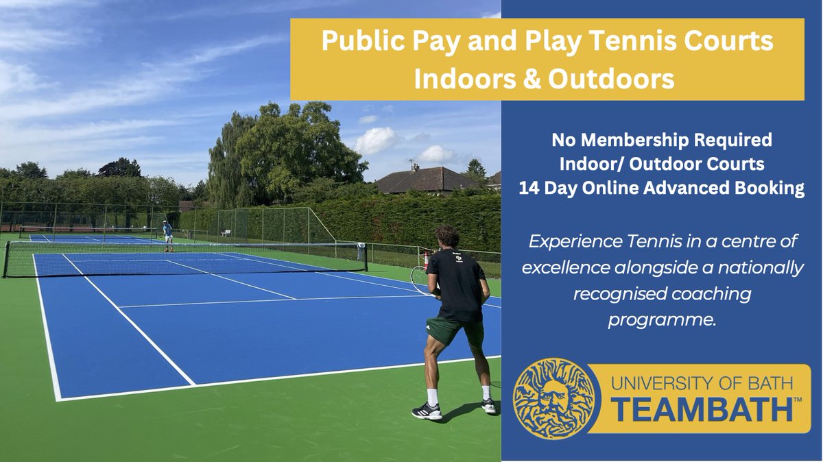 TeamBath's tweet image. Tennis anyone? 🎾 Get your game on with @teambathtennis PAYG courts - no membership required ☀️

Book online now⤵️
teambath.com/sport/tennis/p…

#Tennis #Court #PayAsYouGo #TeamBath #OutdoorTennis