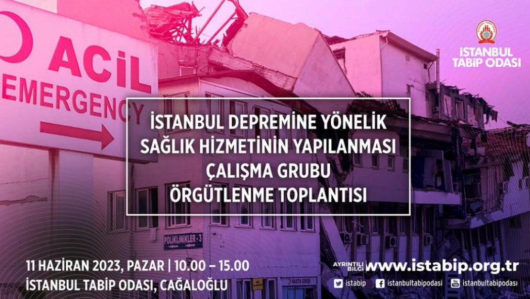 İstanbul Tabip Odası’nın depreme yönelik "Sağlık Hizmetinin Yapılanması Çalışma Grubu Örgütlenme Toplantısı"na katılarak, Belediyemiz'in 6 Şubat depremindeki deneyimlerini paylaştık. Toplantıda deprem öncesinde, deprem anında ve sonrasında yapılması gerekenler tartışıldı.