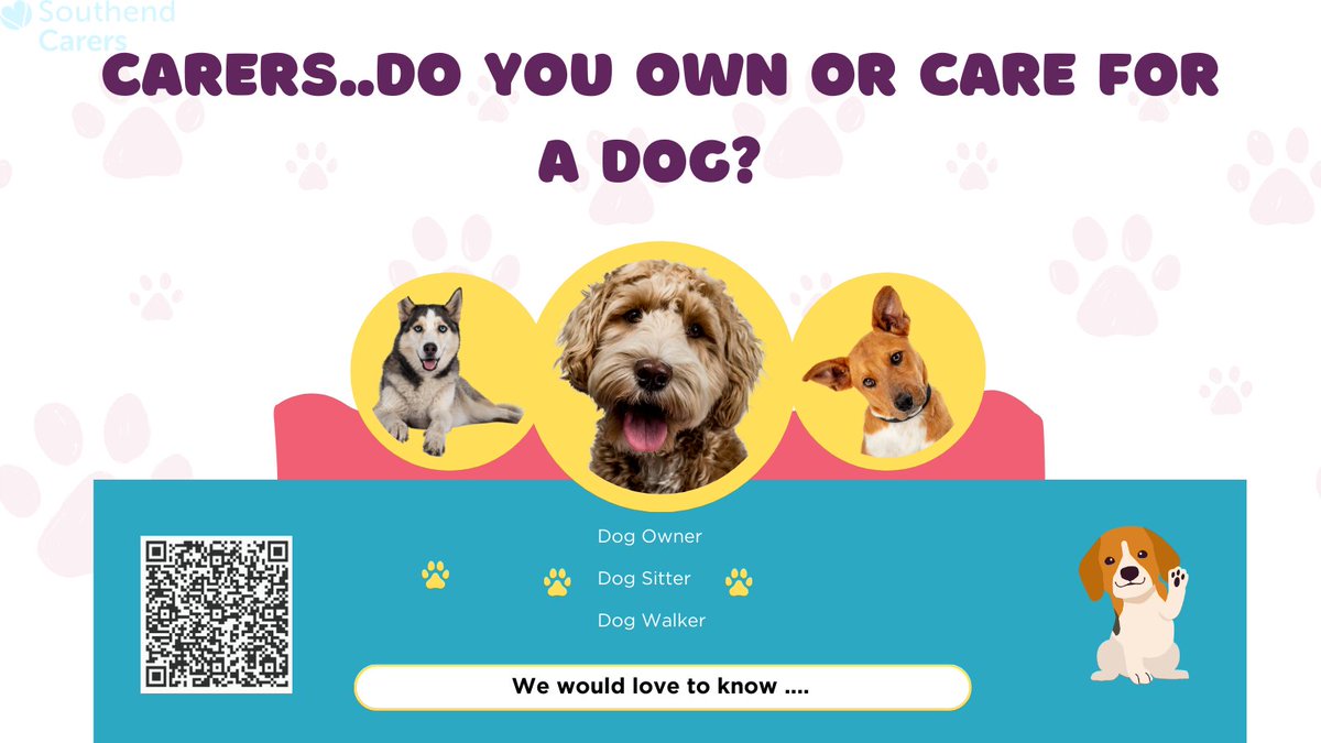 It's National Dog Day on Sat, Aug 26, 2023!
And we would love to know how many of our carers have a loveable pooch 📷
Scan the QR code or click on the link below to let us know - thank you &amp; woof! woof! 📷📷📷
Link here forms.office.com/e/zaPr32fFzs
#Southendcarers #carers #welovedogs