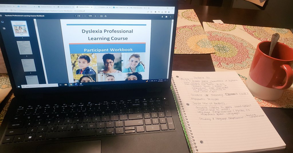 Early morning to start my Dyslexia 101 course. 15 min in and I'm hooked <a href="/AliefSped/">AliefSPED</a>! So far it's given great insight and better knowledge. Fact, 1 in 5 students display characteristics of dyslexia. Important for all educators to be knowledgeable in dyslexia