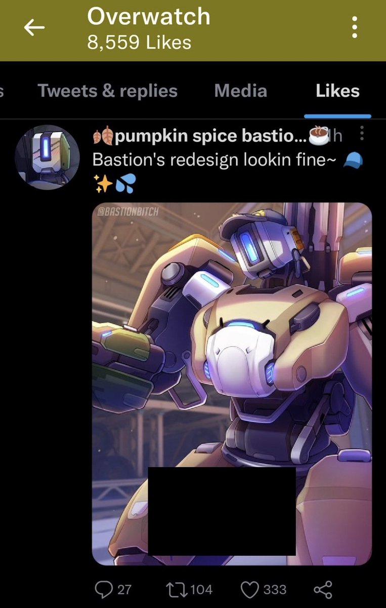 Remember when the official Overwatch account liked bastion cock