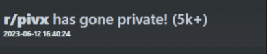 PIVXcommunity's tweet photo. In solidarity with more than 3,000 #subreddit groups, #PIVX has "gone dark" in protest of #Reddit’s latest policy changes.
💜https://t.co/pLOWdlxWYx
For the full story: https://t.co/fZc1zclAyx
#ProjectsSupportingProjects #PIVXcommunity https://t.co/hzvQOBRzsc