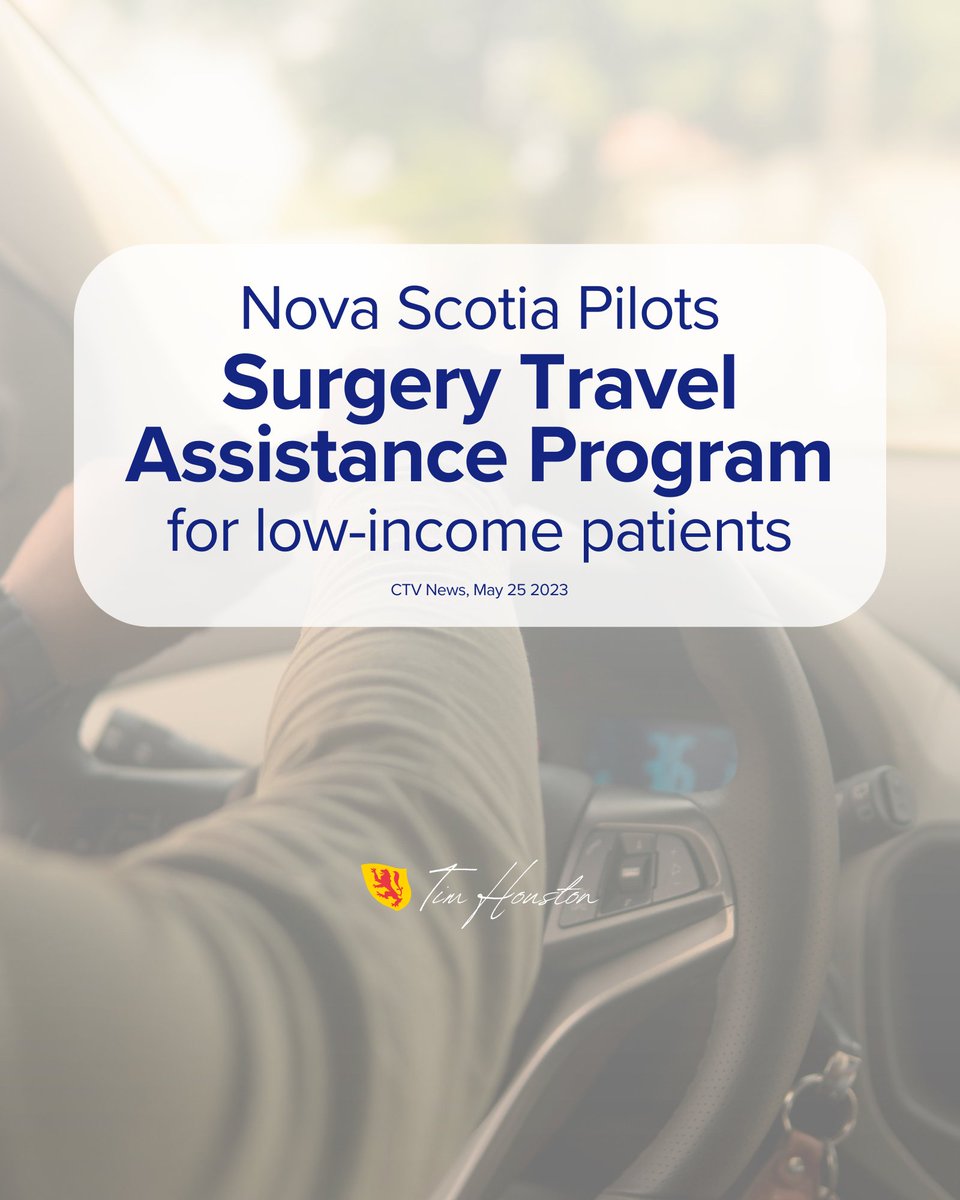 Some surgeries and procedures mean Nova Scotians have to travel from home and stay overnight to be closer to the hospital. This pilot program will ensure patients pay less for travel and accommodation for the surgeries or procedures they need. Learn more: novascotia.ca/news/release/?…