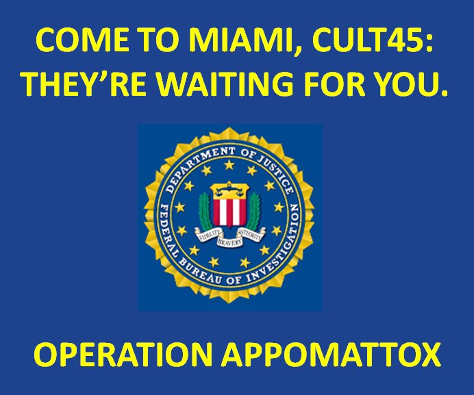 BLM and Antifa, stay home. Donald Trump supporters, Proud Boys, and the Oath Keepers, if you show up in Miami thinking you'll start a second Civil War, the DOJ and the FBI will arrest you.