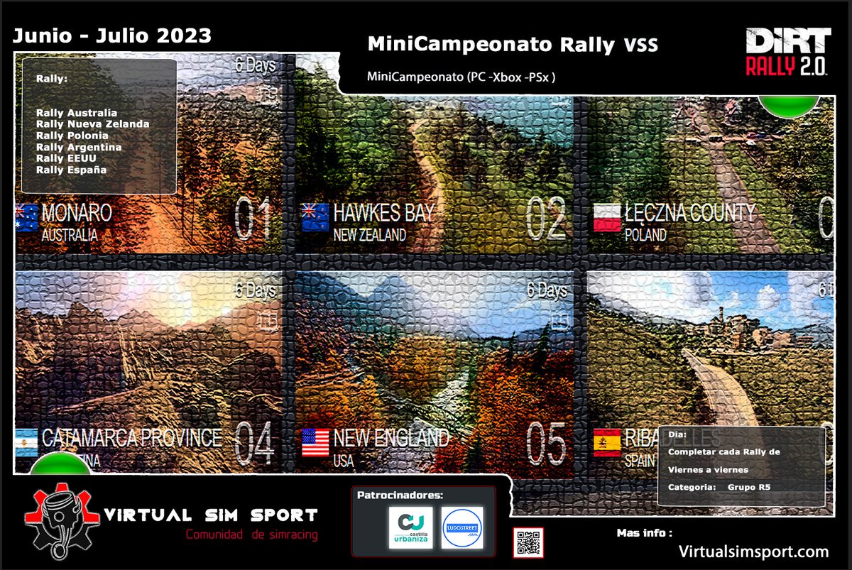 MiniCampeonato en Dirt Rally 2.0 esperando por el nuevo WRC .... toda la info en nuestra web.
