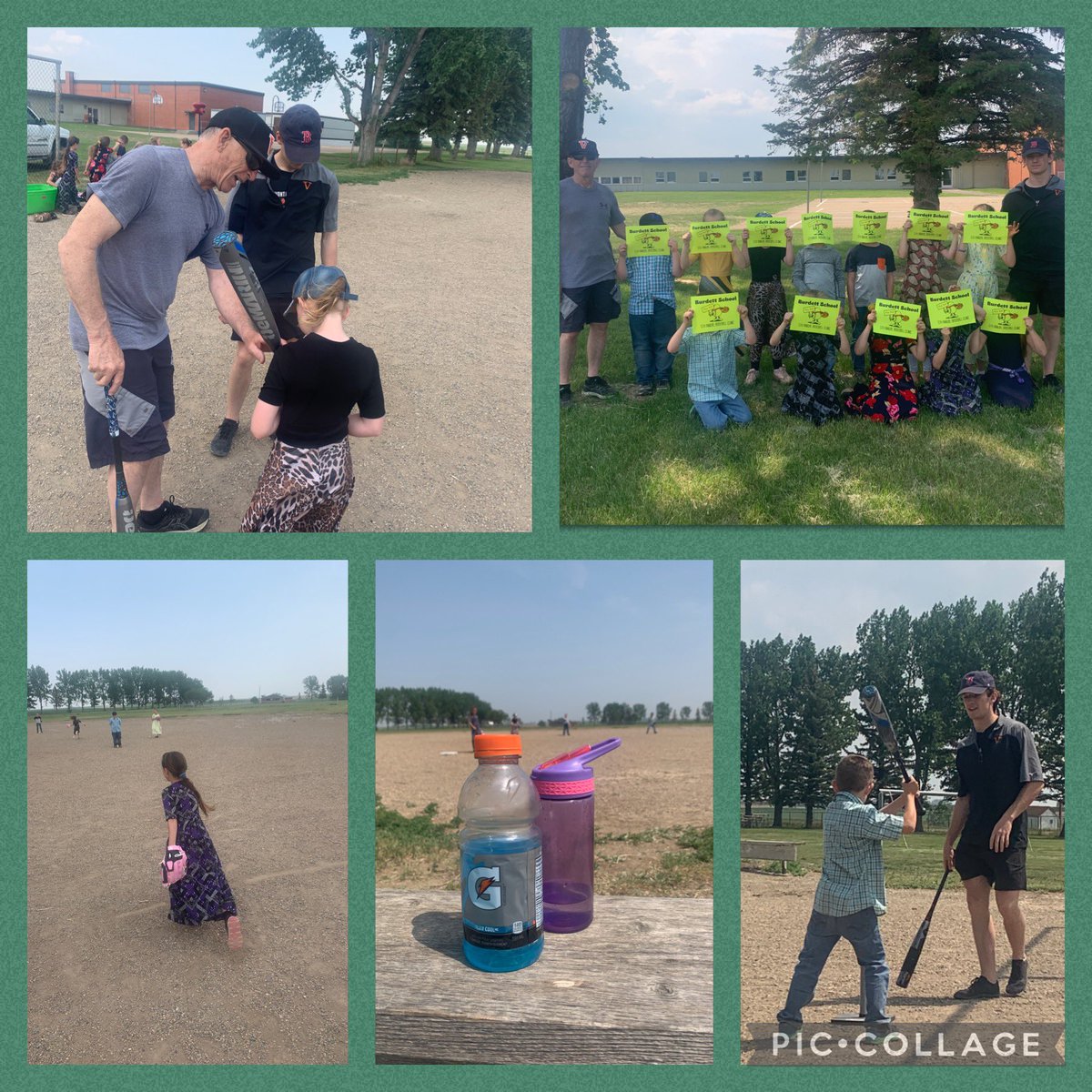 Our 5th annual baseball clinic was held with Gr 2 @SchoolBurdett. Huge thanks to @cam_cleland and @carsoncleo1 (we cheered for him & @nitroshockey) for their time and expertise.#funforall @PrairieRoseSD8 #kindlehearts #igniteminds #community #baseball #coach ⚾️⚾️