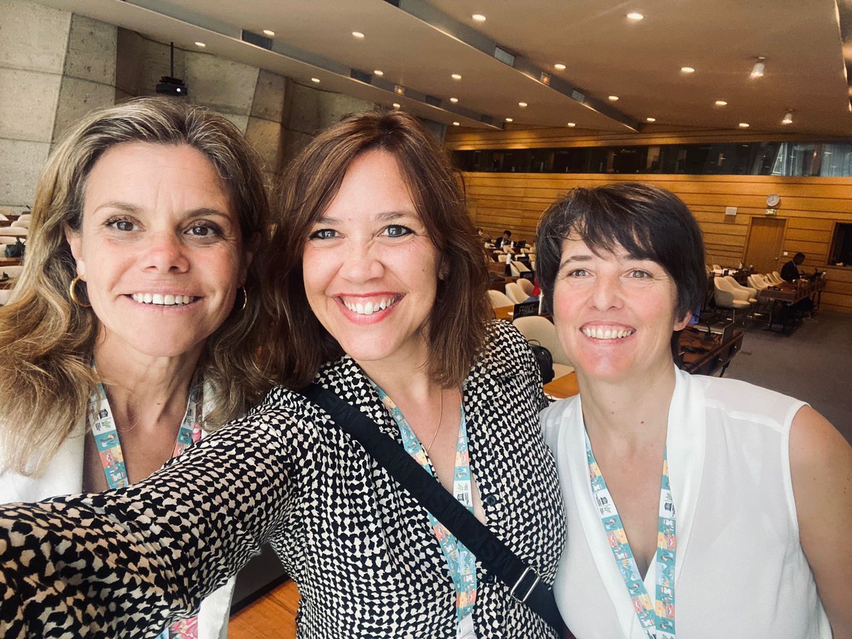ctforestal's tweet photo. 🤝@RoserManeja, directora adjunta de investigación del #CTFC, y @mcromera, coordinadora del Centro #UNESCOMED, se encuentran con @georgina_flamme directora de @fundacioabertis @UNESCO_MAB en la reunión de @UNESCO en Paris https://t.co/FLf9aushR7