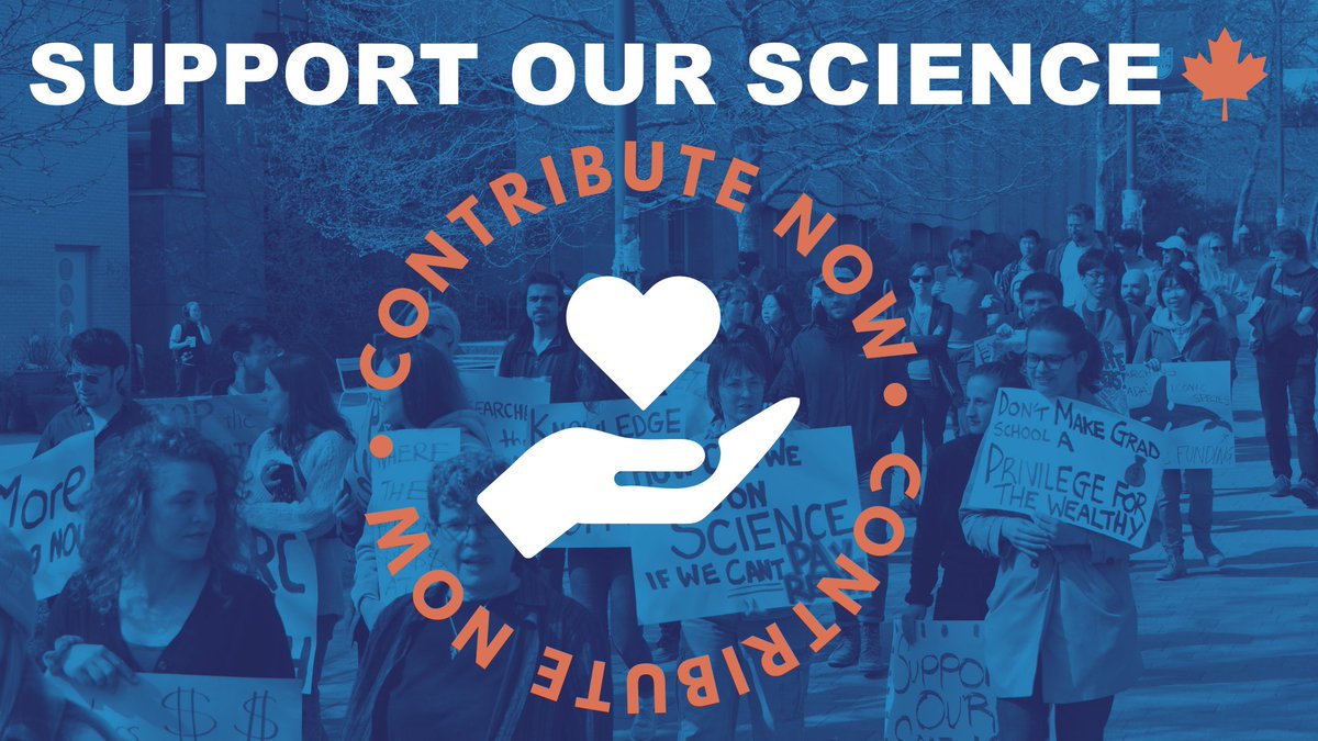 #SupportOurScience is run by a small group of volunteers dedicated to increasing funding for #GradStudents &amp; #Postdocs in Canada.

We have reached a point where we can no longer pay expenses out-of-pocket &amp; are looking for contributions to keep SOS going:
supportourscience.ca/contribute