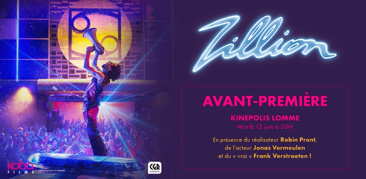L'avant-première de #Zillion en présence de Robin Pront et de l'équipe du film, c'est demain soir 20H au <a href="/Kinepolis_FR/">Kinepolis France</a> de Lomme. On vous attend le Nord ! 🪩