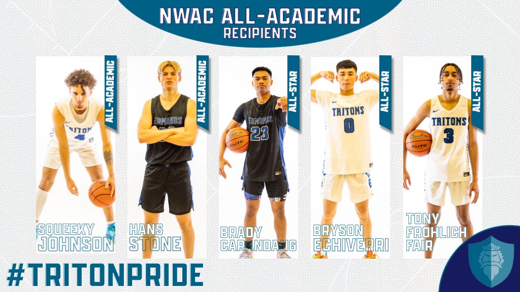 So proud of these young men for all the work they put in in the classroom during their time at Edmonds. Well deserved All-Academic recognition for Squeeky, Hans, Brady, Bryson, and Tony!!  

#tritonpride 
#STUDENTathlete