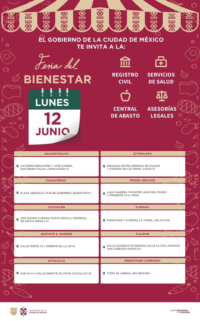 Todos_Somos_PC's tweet photo. ¡En las #FeriasDelBienestar te procuramos!😃

Ven y conoce los 20 servicios que, más de 15 áreas del @GobCDMX tenemos para ti:

🩺Atención médica 
🏃‍♀️Actividades recreativas y culturales
🧑‍💻Asesoría legal
🥦Productos a bajo costo

🗓️¡Te esperamos esta semana!

 #BienestarSocial https://t.co/JVLX2QtpEs
