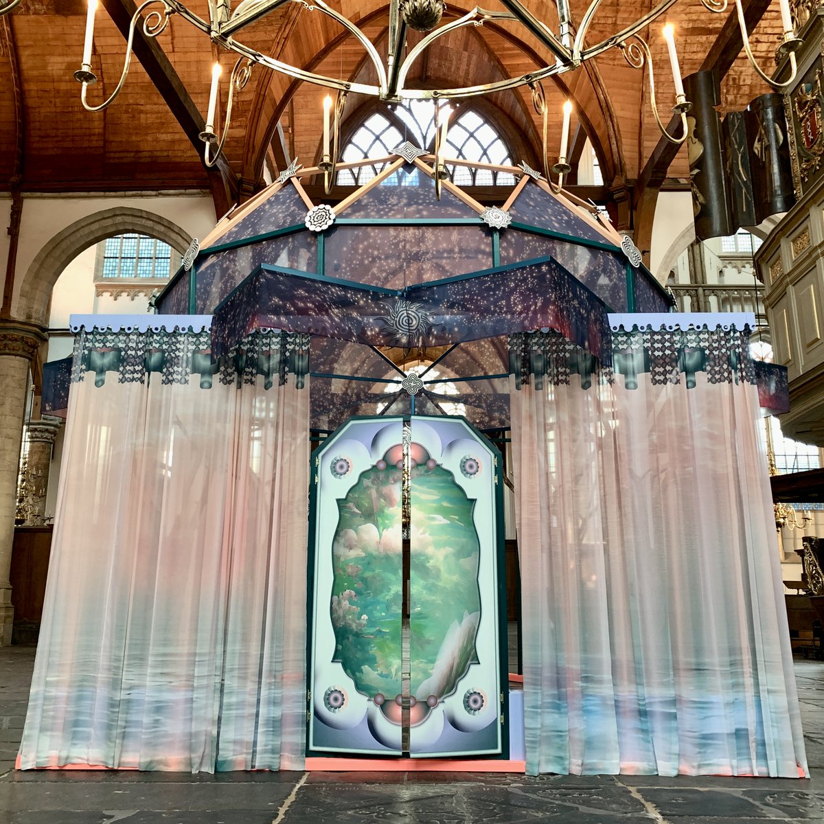 ViolaRenate's tweet photo. Chapel It’s OK … is a sanctuary for discovering collective imagination and sharing our differing realities. Part of communal art manifestation 'It’s OK …' initiated by #JeannevanHeeswijk @OudeKerkAMS 26 May - 24 Sep  https://t.co/Q3A0MK14Ik #artchapel #artshow #sanctuary https://t.co/nBibWwYZkK