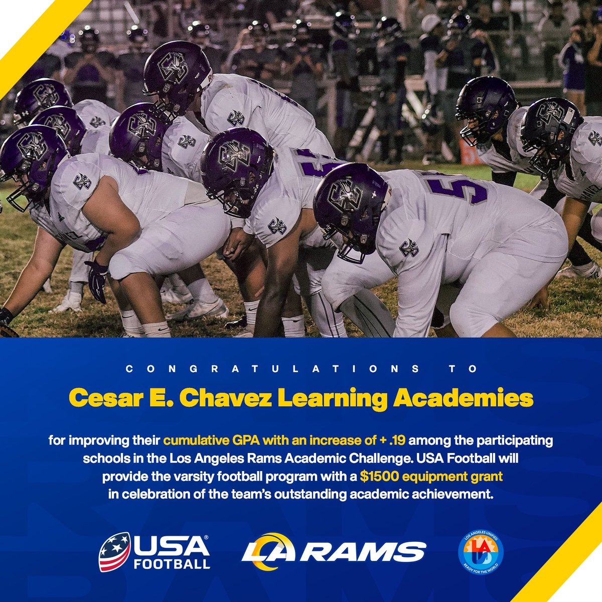 Congratulations to Cesar E Chavez Learning Academies for improving their cumulative GPA this school year!📚