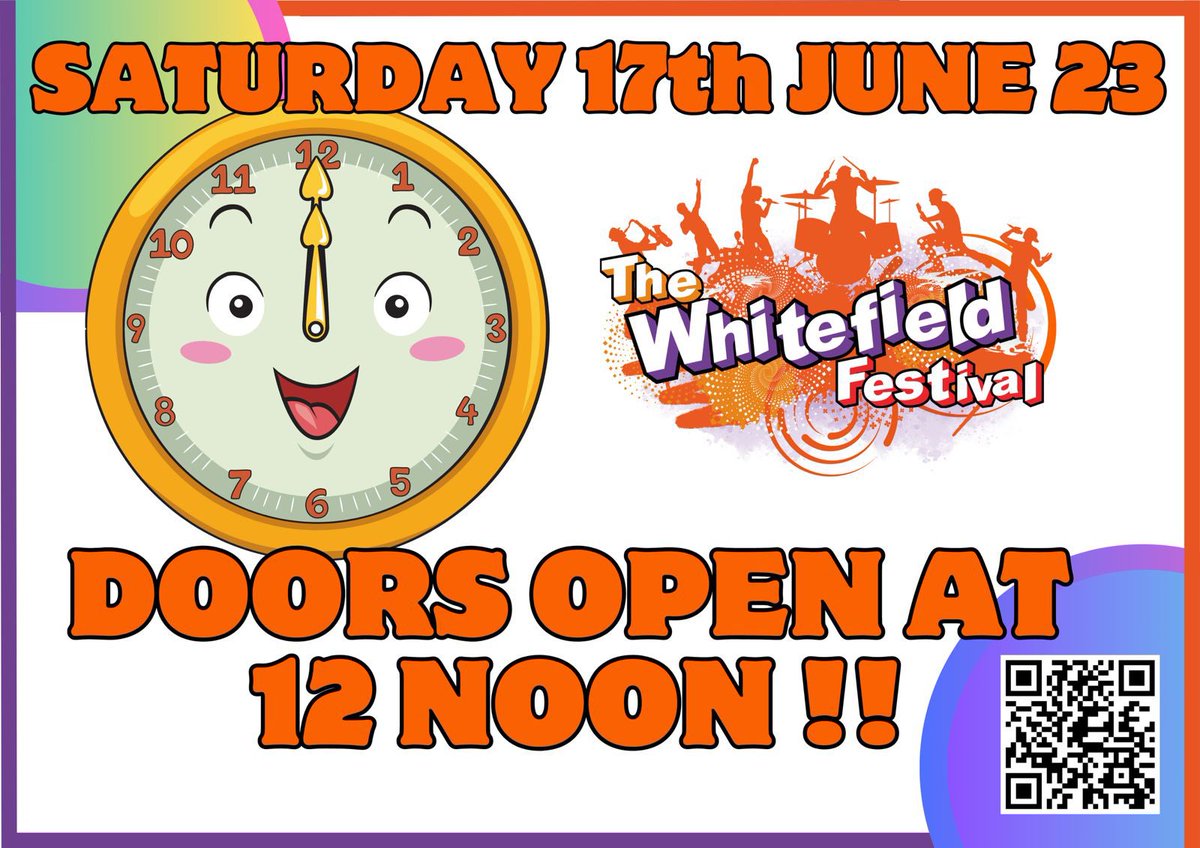 Everyone is welcome! Saturday is the main day! Always a brilliant day! Doors open at 12pm! Free entry for kids and the inflatables are free of charge to play on! 😃☀️🕺🏼🍔🍺🎶 <a href="/LoveWhitefield/">Love Whitefield</a> <a href="/whitefieldfest/">Whitefield Festival</a> <a href="/loveprestwich/">Love Prestwich</a>