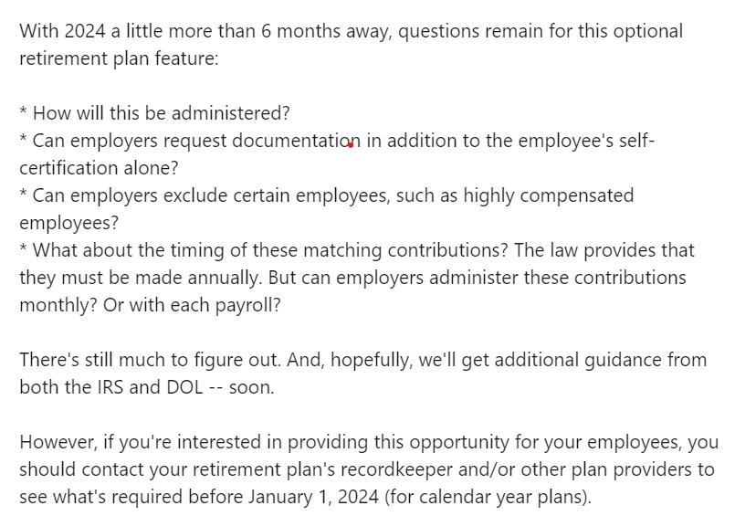 Student loans are still a frustrating topic among employers and employees.  But what can an employer do?  

Read below to learn more.

#secureact2 #studentloans #matchingcontributions #SupremeCourt #401kplans #retirementplans