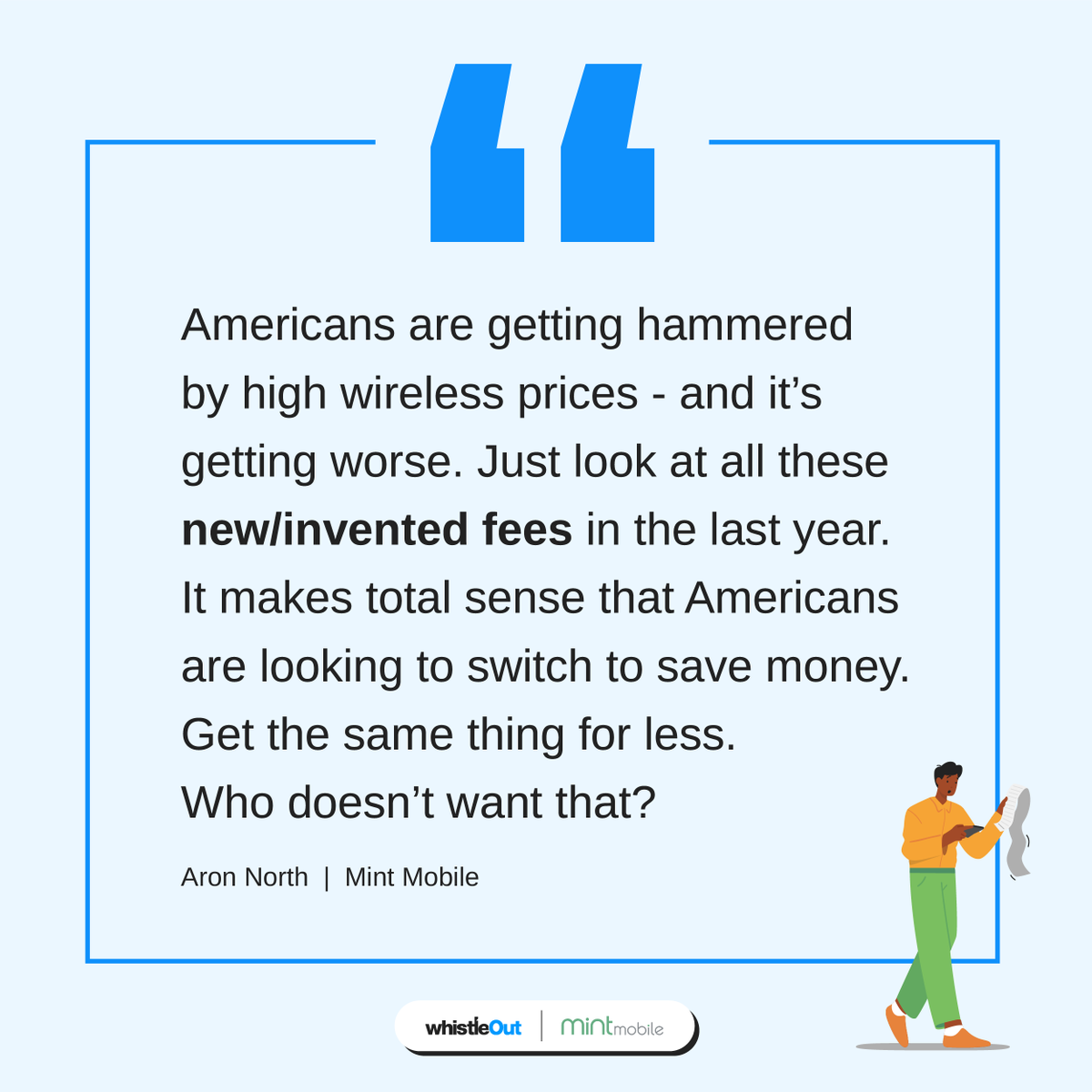 Mint Mobile's Aaron North hit the nail on the head with this 🔩🔨 What's up with all those extra fees that come with traditional phone carriers?!

Switching to an MVNO like @MintMobile can save you SO much cash💰

Learn more here: bit.ly/3oUleoo