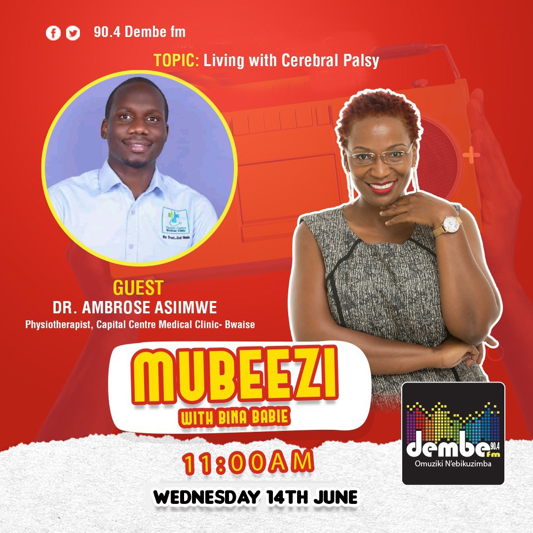 Living with cerebral palsy is our topic of discussion on #dembefm_healthtalk tomorrow on @DembeFm
#MubeeziWithBinaBabie 
#celebralpalsyawareness 
#healthtalk