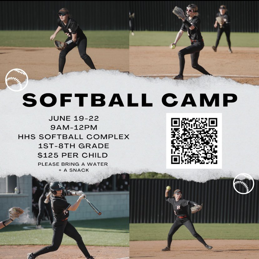 Don’t forget to sign up for the Houston Softball Camp next week at our new complex!!