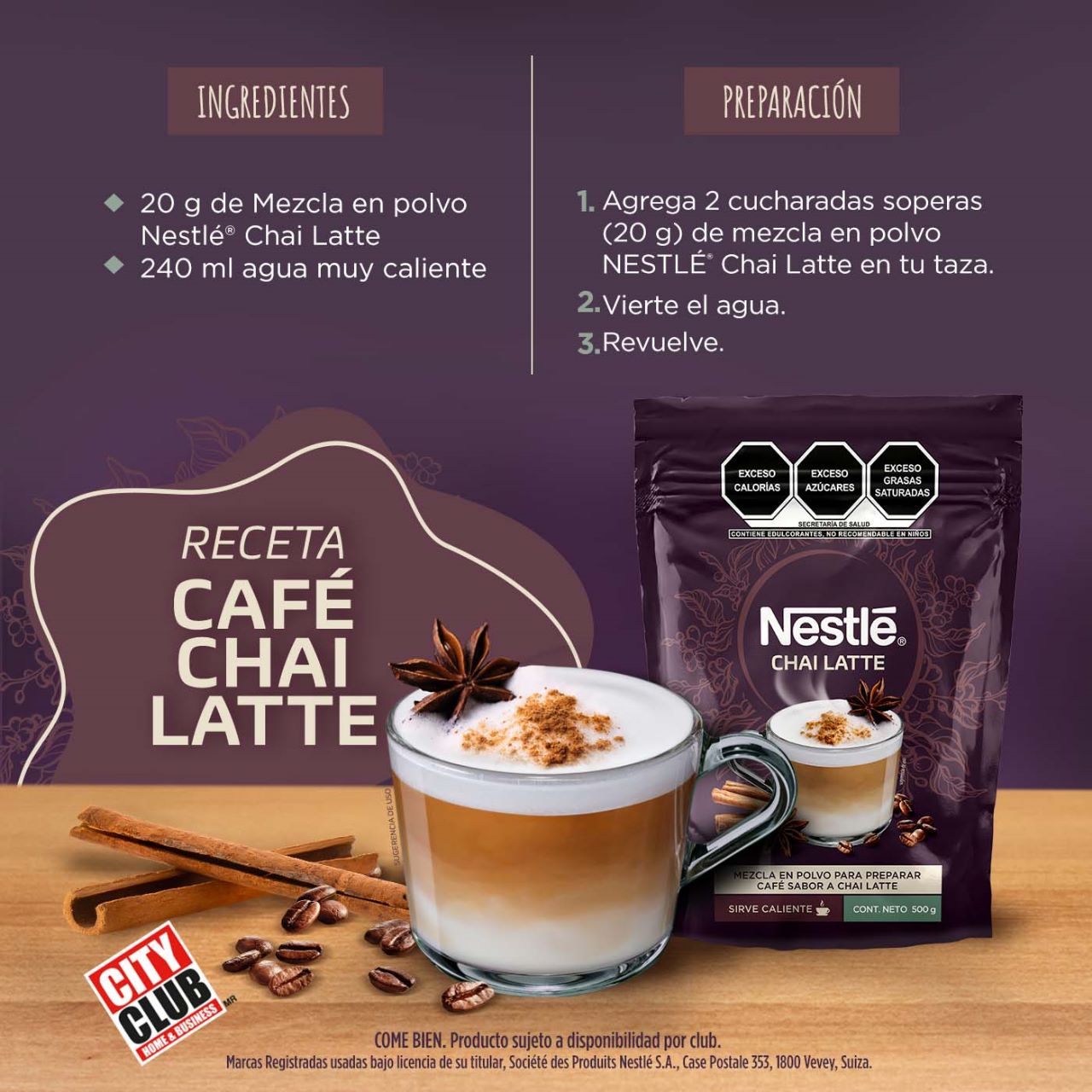 CITY CLUB on X Disfruta de un delicioso cafe chai latte te compartimos la receta CityClub CityLife Cafe NESCAFE https t duAyydP7jk X