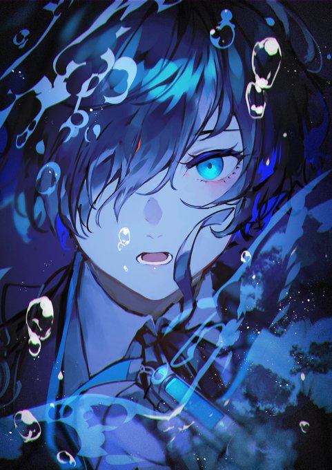 「blue theme bubble」 illustration images(Popular)