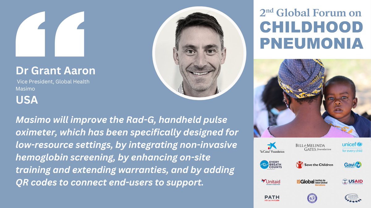 .@Masimo commits to setting the benchmark for #pulseoximetry performance for ALL settings & skin tones @ the Global #Pneumonia Forum 👏 👏

#ICYMI: Sign the #EveryBreathCounts petition to ensure pulse oximeters work equally well on all skin tones 👇🏼👇👇🏾👇🏿

#InvestInOxygen #equity