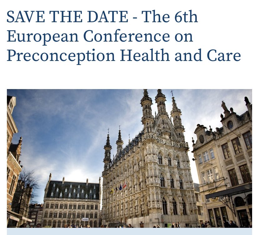 🗓️ SAVE THE DATE 🗓️

19-20 September 2024

The 6th European Conference on Preconception Health and Care will be held in Leuven, Belgium.

▶️ bit.ly/ECPHC_Leuven