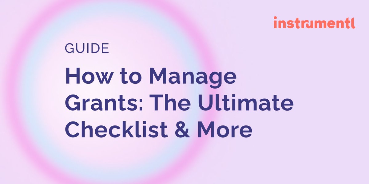 Grant management isn't easy, but breaking down the tasks for each stage of your grant award process can help a lot  💯

Read more in our blog post: instrumentl.com/blog/how-to-ma…

#grantmanagement #nonprofitleadership #nonprofitfundraising #grants