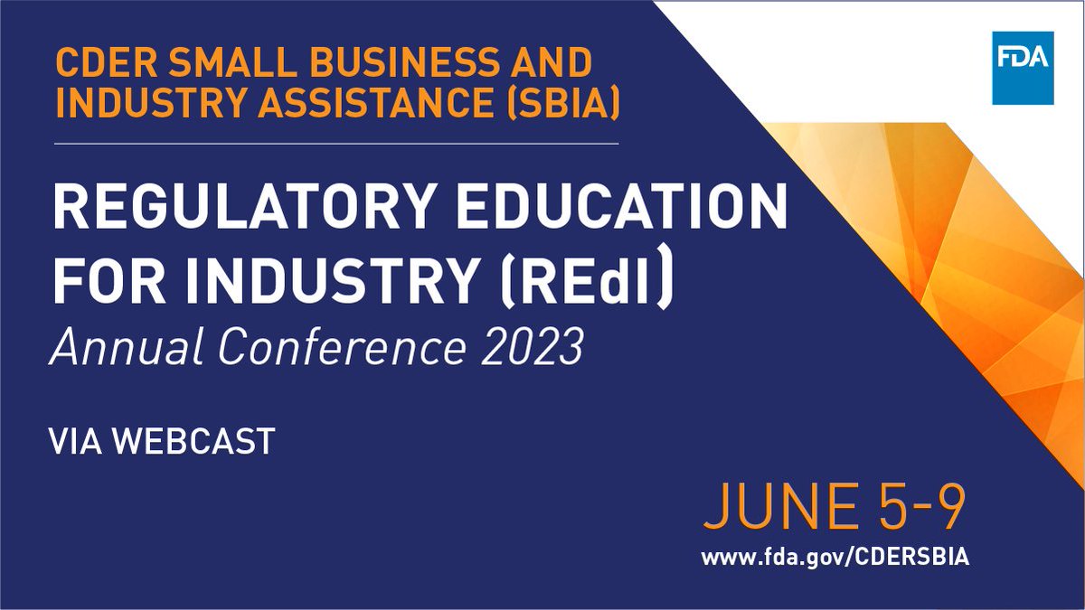 Thank you to everyone who participated in the #CDERSBIA REdI Conference last week.  The conference has been recorded on YouTube Live and is now available to view. #MedicalDevice #FDA sbiaevents.com/redi2023/