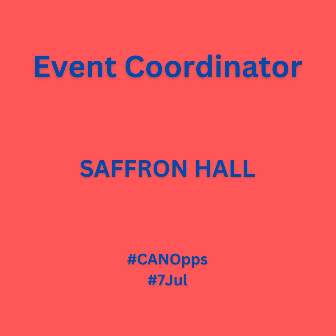 #CANOpps #7Jul Event Coordinator @SaffronHallSW The post holder will support the delivery of our world-class series of concerts and learning and participation events. cam-arts.net/252cc8bd