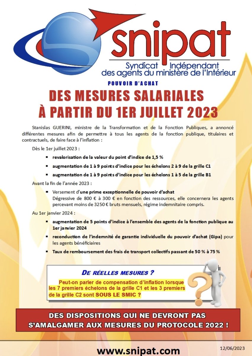 BENOITSNIPAT's tweet photo. Pouvoir d'achat,  mesures salariales , il y a des avancées, mais ça ne suffira pas, le #SNIPAT attend d'autres propositions pour les personnels du Ministère de l'intérieur.  @SSnipat https://t.co/dFVTUJ4zBQ