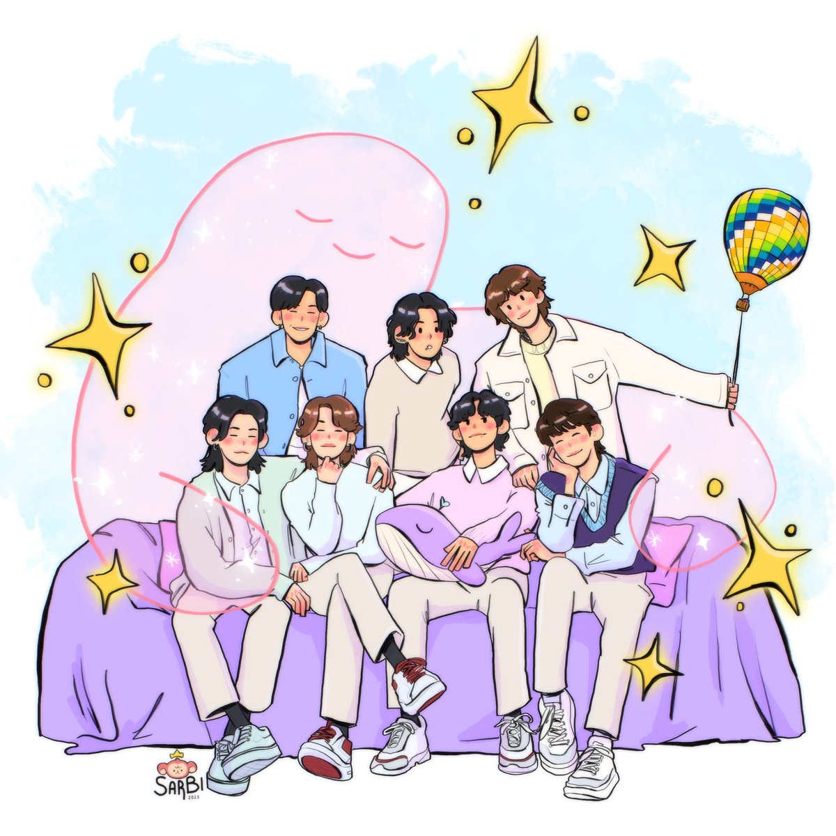 “the youth where you and I were together, perhaps it may be the beginning” 💞 happy 10 years,  @BTS_twt ✨ 

#BTS10thAnniversary #btsfanart #BTSFESTA #BTSFesta2023