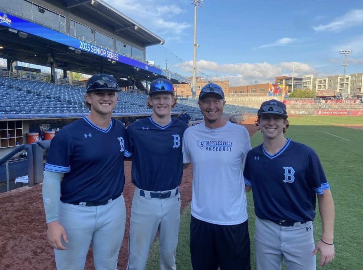 Bartlesvillebsb's tweet photo. Just yesterday @EricOlenberger , @ZebHenry9 , and Nik Johnson represented Bartlesville in the Tulsa Area Baseball Coaches All Star Game at Drillers Stadium. 👏🏼 

We are proud of these gentlemen and all their hard work over the years is paying off! 💪🏼

#bvillebruwin 🐻⚾️ https://t.co/PRCShHmTRv