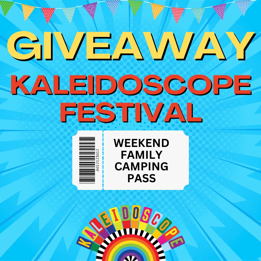 SchoolFitness1's tweet photo. 🚨GIVEAWAY🚨

We are going to Kaleidoscope Festival!

We are hosting a giveaway where one lucky winner could win a weekend family camping pass (2 adults and 2 kids) for the festival 🤗

To enter 
1️⃣like this tweet
2️⃣tag 2 friends
3️⃣retweet

Good luck 🤞 https://t.co/EmpiPDEi8O