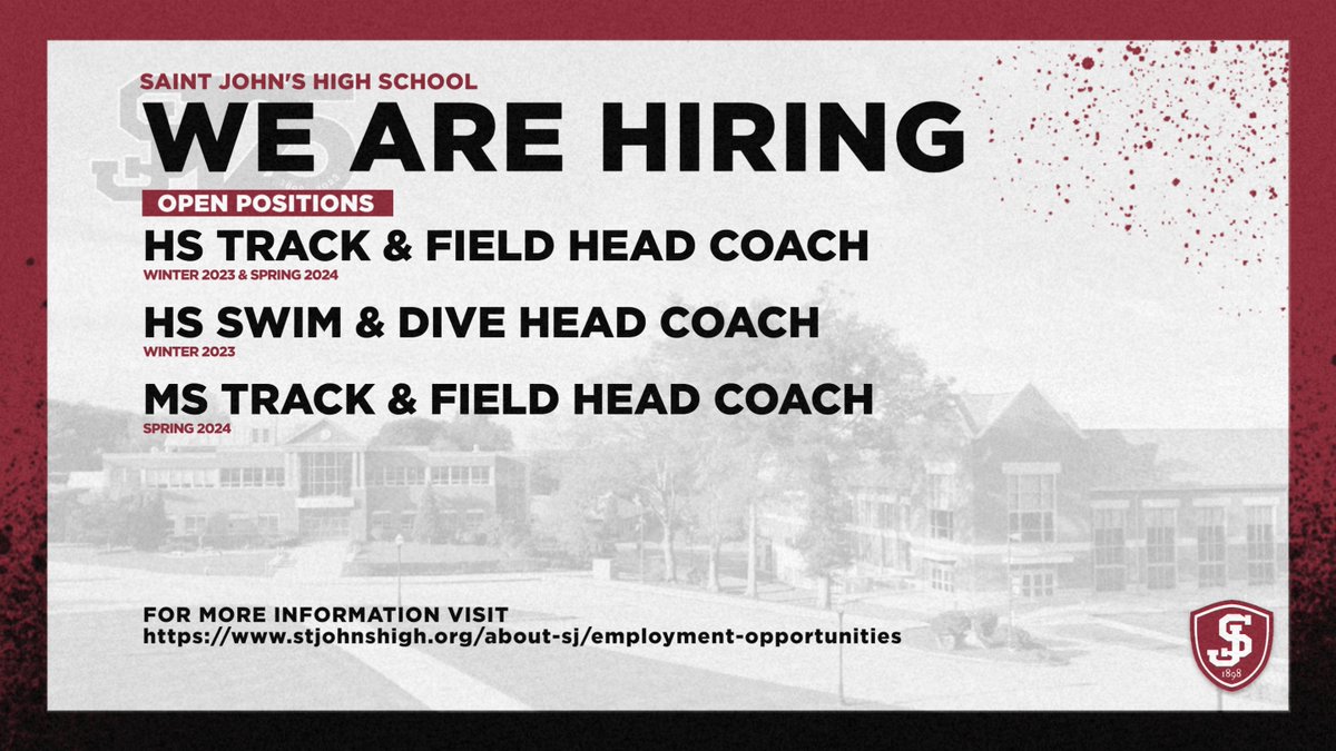 SJHS_PioneersAD's tweet photo. COACHING OPPORTUNITIES 2023-2024
https://t.co/CBsbLiXRVy https://t.co/ckJV1qbCcN