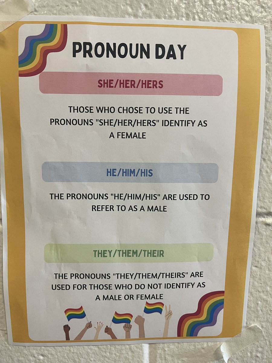Day 1 of our Be You Spirit Week and our focus today is the use of pronouns in the modern day. A good educational piece for our students @FrankRyanOCSB