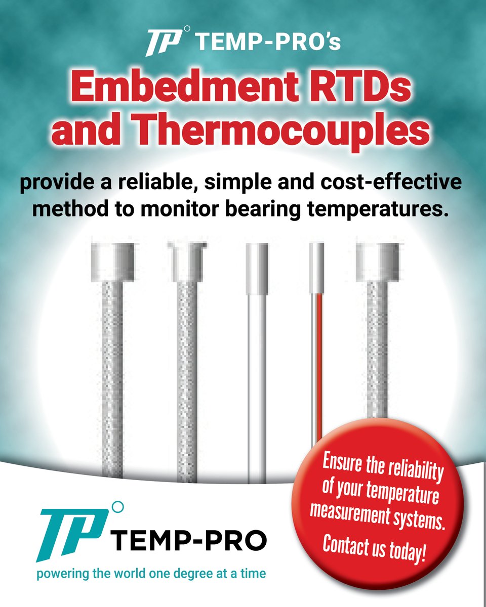 🛑🌡Protect your #rotatingequipment and #rotating #machinery from overheating!

We understands the demands & challenges that our customers face every day:
temp-pro.com/2022/09/21/max…

⚡🌎Powering the world one degree at a time
#temperaturemeasurement #maintenance #tempproinc