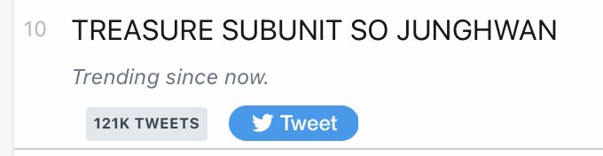 [WORLDWIDE TRENDS] Our tagline is finally trending worldwide. Please continue to use the tags and don't forget to include unique characters to avoid spamming. 🙏 TREASURE SUBUNIT SO JUNGHWAN #TREASURE_T5_REVEAL #TREASUREisComing #TREASURE_AUGUST_REBOOT @treasuremembers