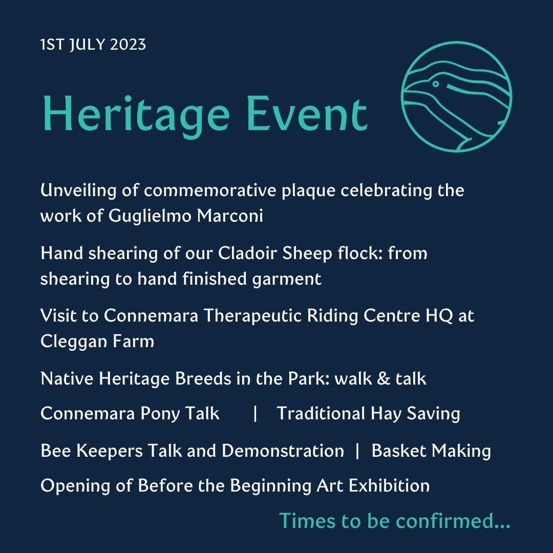 #ConnemaraNationalPark will be celebrating our twinning with #TerraNovaNationalPark #Canada with an event celebrating our #culturalheritage on #CanadaDay July 1st 2023

Events will be running throughout the day - full details here: nationalparks.ie/connemara/spec…