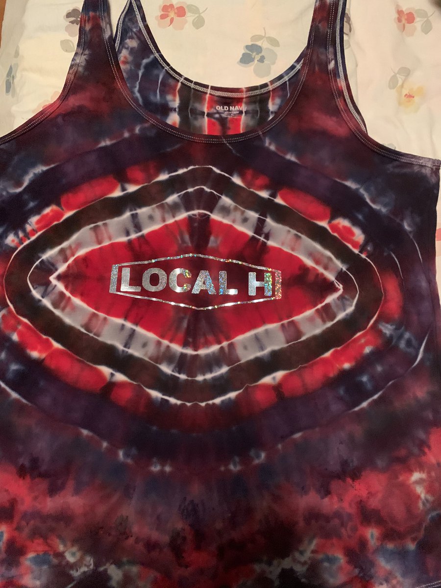 When one of your favorite bands doesn’t ever make tank tops in big enough sizes for us ladies with boobs you have to take matters into your own hands, dye by me and a decal from my sisters cricut and there you go.