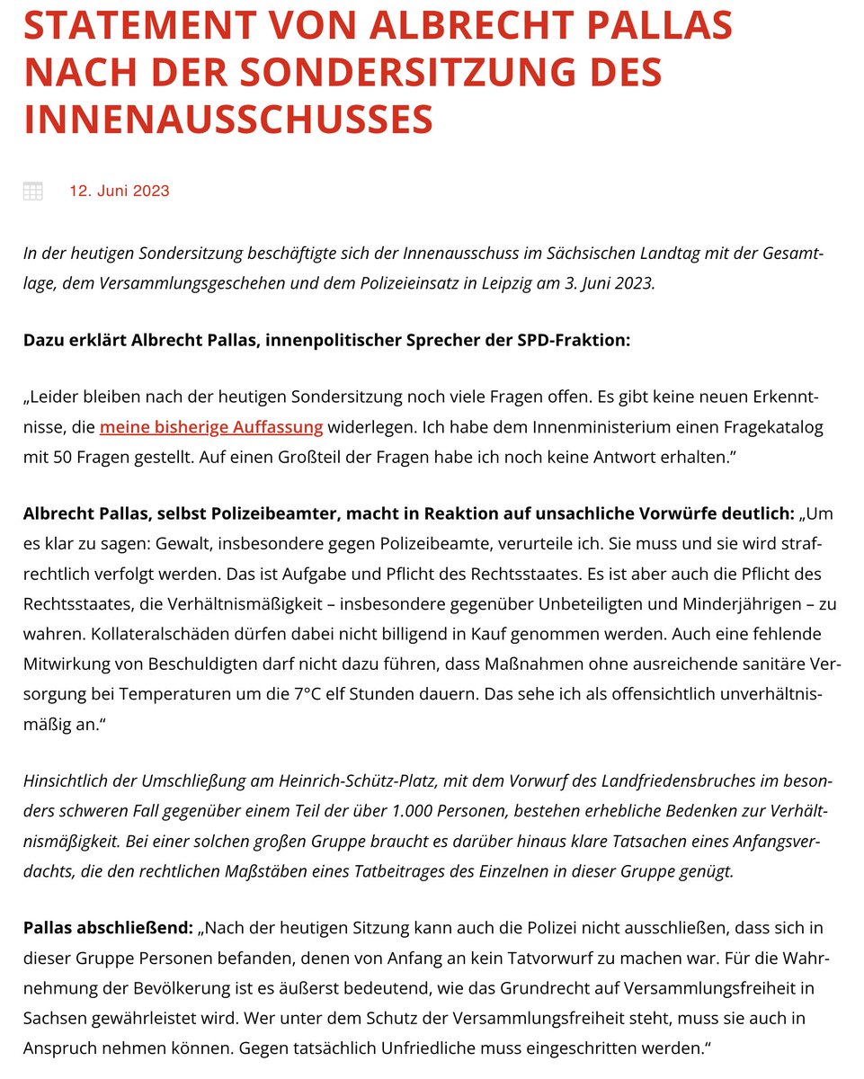 Und hier das Statement unseres Innenpolitikers
@AlbrechtPallas zur Sondersitzung. #le0306 

spd-fraktion-sachsen.de/pallas-sonders…