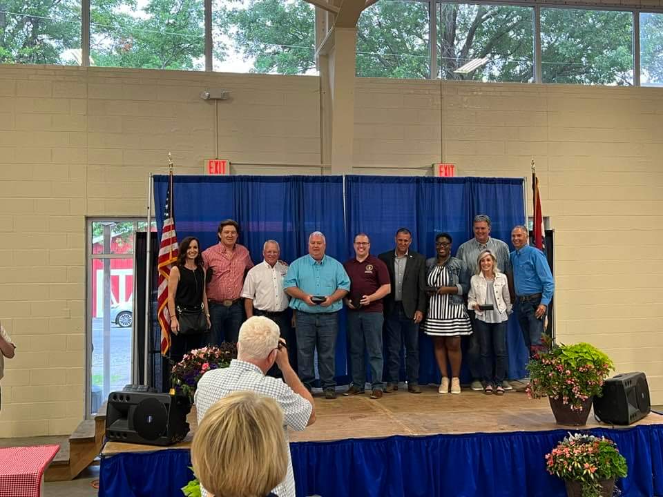 I had a great time Saturday night in Sedalia visiting with colleagues and cattlemen! Seven of us from the Emerging Issues Committee were presented with the first-ever <a href="/MoCattle/">Missouri Cattlemen's</a> Courage Belt Buckle for supporting Missouri's farmers and ranchers by voting against #HB1169. #moleg