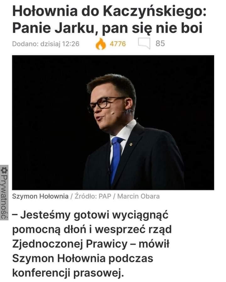 Czego nie rozumiecie ,o <a href="/szymon_holownia/">Szymon Hołownia</a> 🤔,z pisiorami się już układa,a ty <a href="/KosiniakKamysz/">Władysław Kosiniak-Kamysz</a> , weź się ogarnij z kim trzymasz,bo kuźwa brak słów , prośba do <a href="/Platforma_org/">PlatformaObywatelska</a> i <a href="/donaldtusk/">Donald Tusk</a> , żadnych układów z nimi,bo to <a href="/pisorgpl/">Prawo i Sprawiedliwość</a> ,a nie żadna opozycja