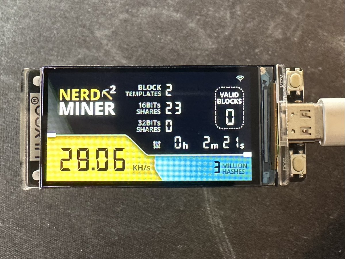 LoveIsBitcoin21's tweet photo. Impress the ladies with your little nerdminer farm. Get your own kit from
https://t.co/OSYysf02l5
with the coupon code LOVEISBITCOIN for a discount. https://t.co/RvI3T10zQT