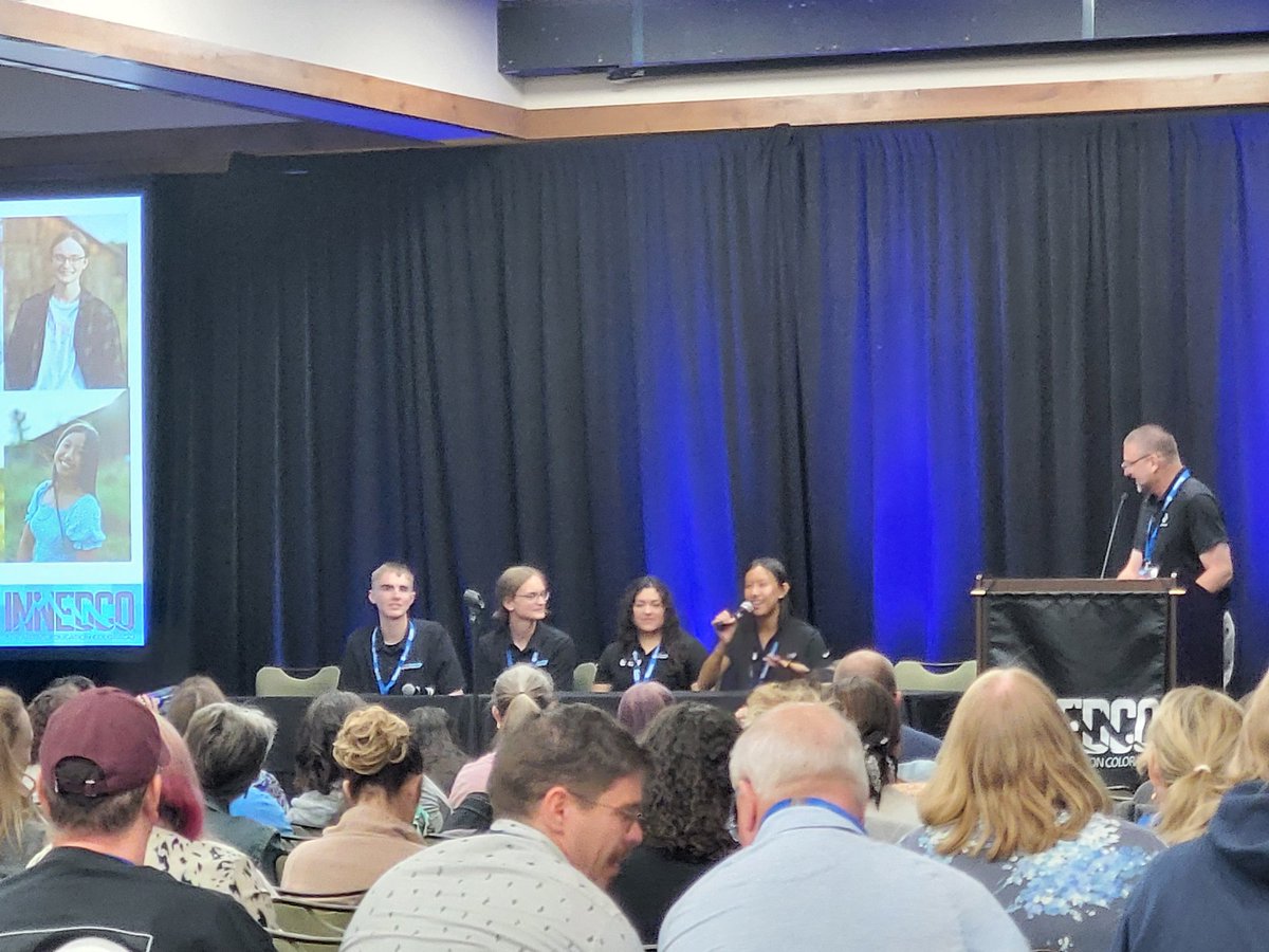 SEkblade's tweet photo. @InnEdCO starting the conference with student voices! And what incredible voices they are! Choice, Experience, Empowerment, Exploration, Education. Inspiring and impressive. #studentvoice #stvrain #innedco2023 https://t.co/AijnMyW4nn