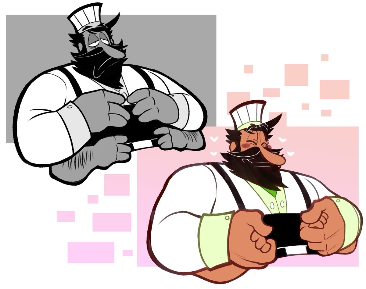 Got a tumblr ask for peppino/anton fusion (su or db style, I tried both, tho you can see I started favoring one more lol)