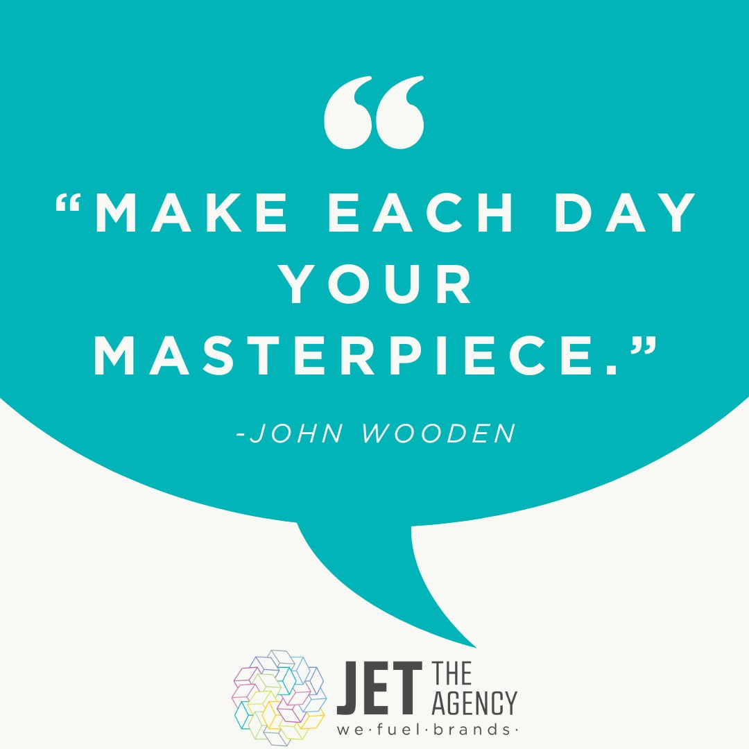 Monday Motivation! ✨ A reminder that every day is what you make of it, and make it a masterpiece! 🙌  #jettheagency #MotivationalQuotes #motivational #InspirationalQuotes #inspirational #motivation #QOTD