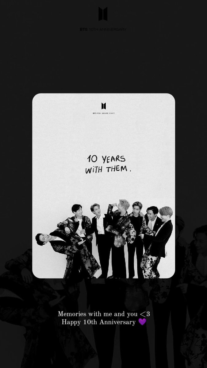nnkth__'s tweet photo. - 10 𝙔𝙚𝙖𝙧𝙨 𝙒𝙞𝙩𝙝 𝙏𝙝𝙚𝙢 -

Memories with me and you <3
Happy 10th Anniversary 💜️

#BTS10thAnniversary
#bts2023 https://t.co/LeSMSmVC8l