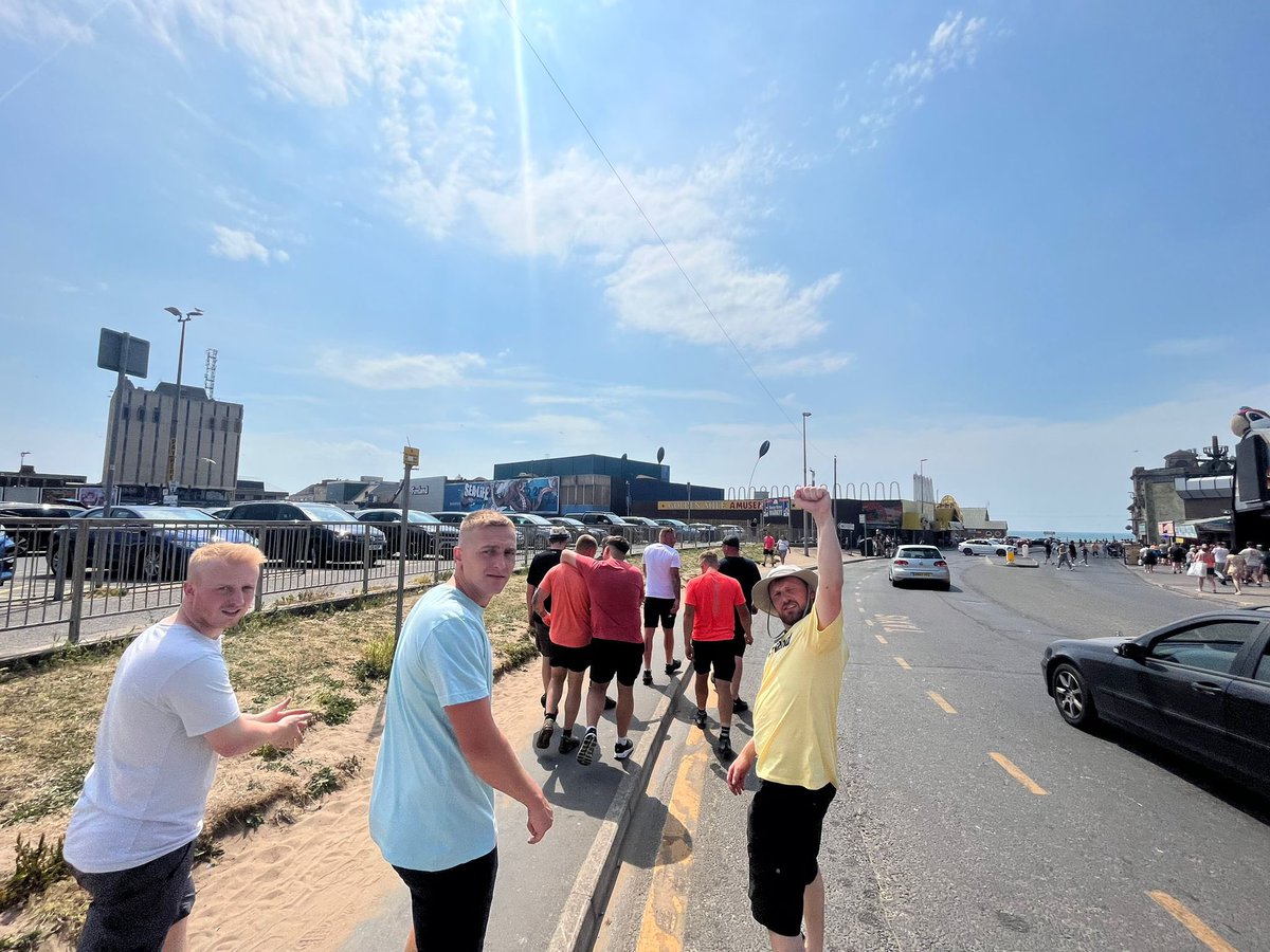 AFC_Wagon's tweet photo. End of season do in Blackpool, up the wagon 🏆🍻 https://t.co/wewtTxOS7h
